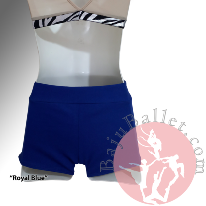 Dance-Shorts-Fold-Over-Side-Strip-Royal-Blue-Back-Mannequin