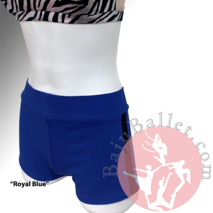 Dance-Shorts-Fold-Over-Side-Strip-Royal-Blue-Side-Mannequin