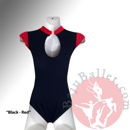 Leotard-L50-Black-Red-Back-Mannequin