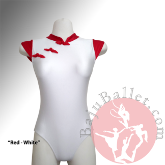 Leotard-L50-White-Red-Front-Mannequin
